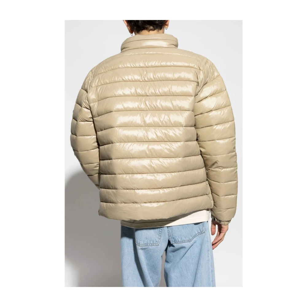 Save The Duck Gewatteerde Jas Hoge Hals Rits Beige Heren