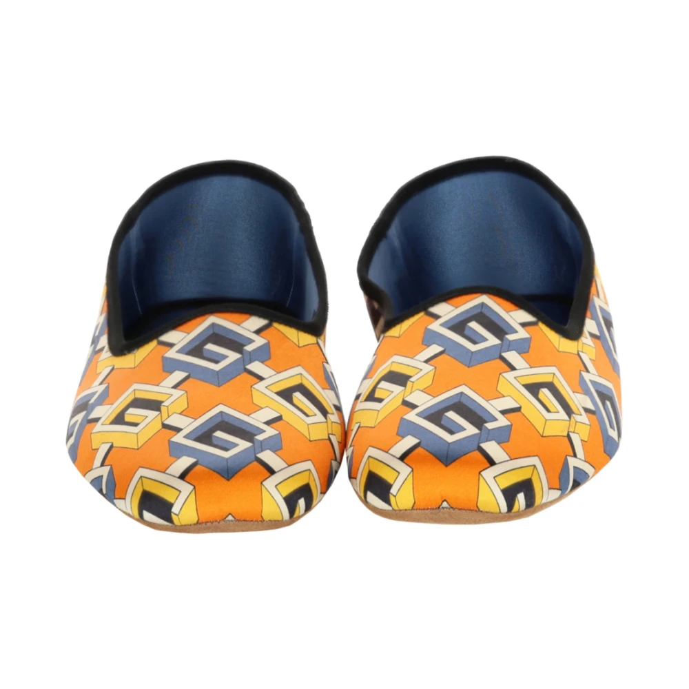 Gucci Geometric G Print Satin Voyage Slippers