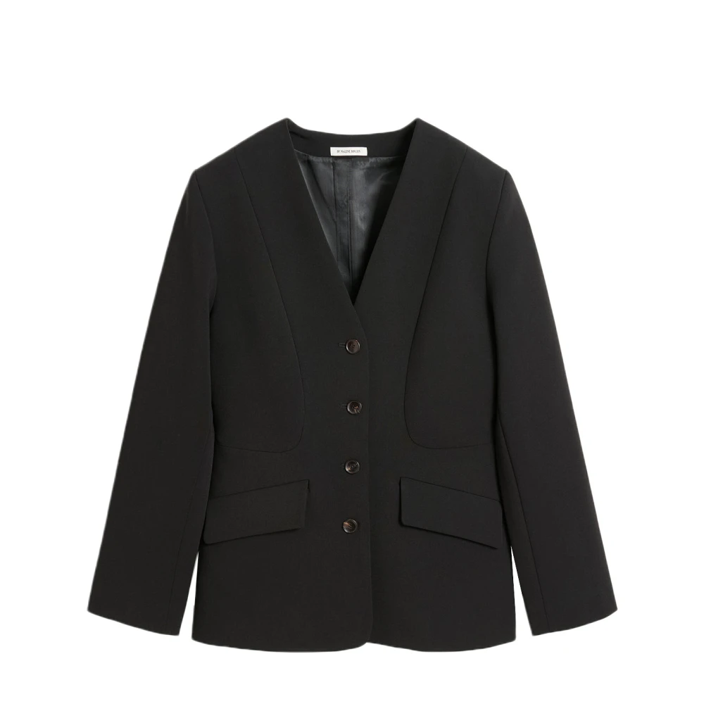 By Malene Birger Kraagloze Blazer in Zwart By Herenne Birger Black Dames