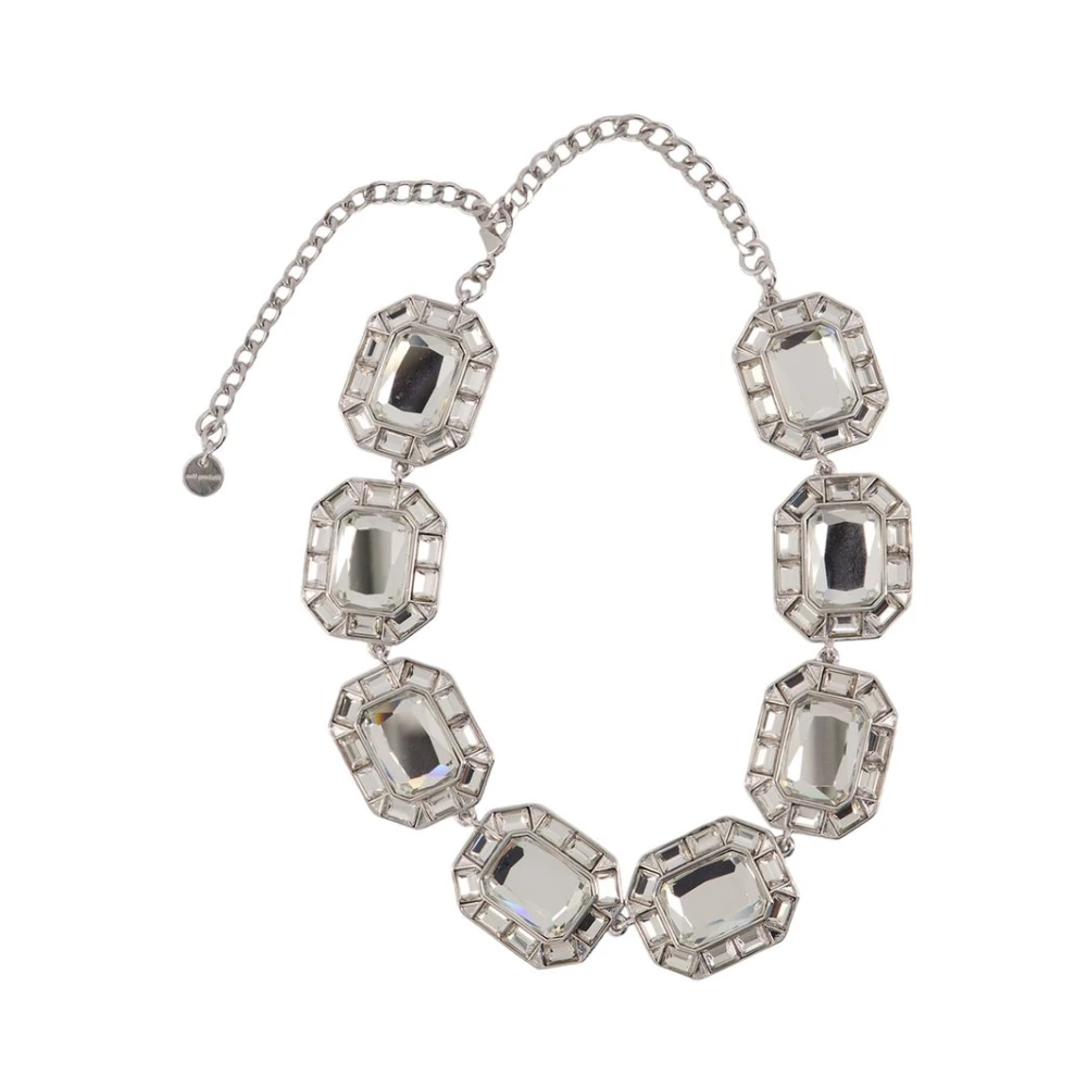 Self Portrait Gray Necklaces, Female, One Size, Crystal Necklace