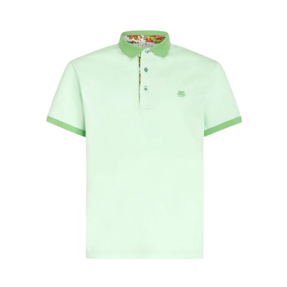 ETRO Groene Paisley Print Polo Shirt Green Heren