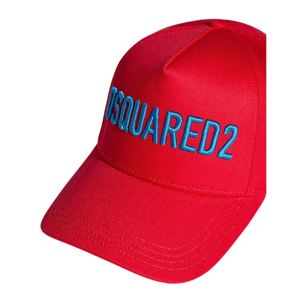 Dsquared2 Rode Hoed met Logo Borduursel Red Unisex