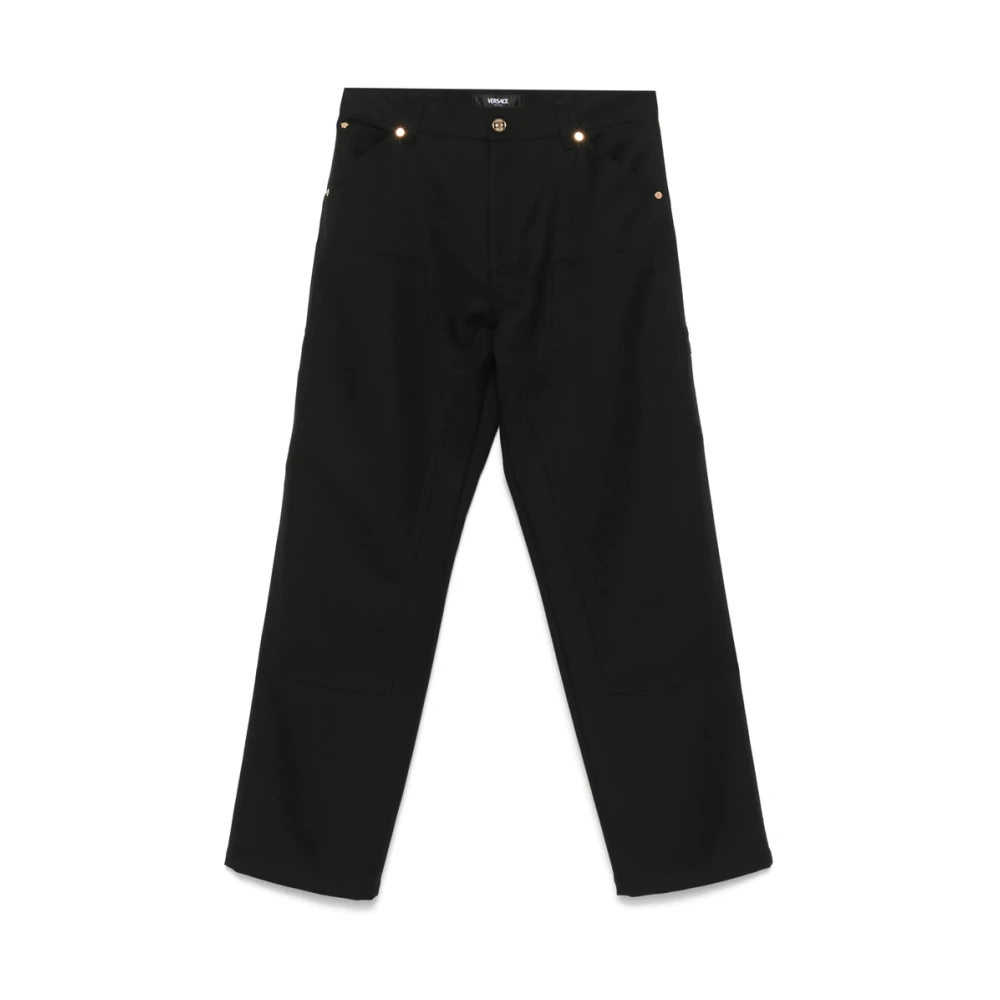 Versace Zwarte Broek met Verborgen Rits Black Heren