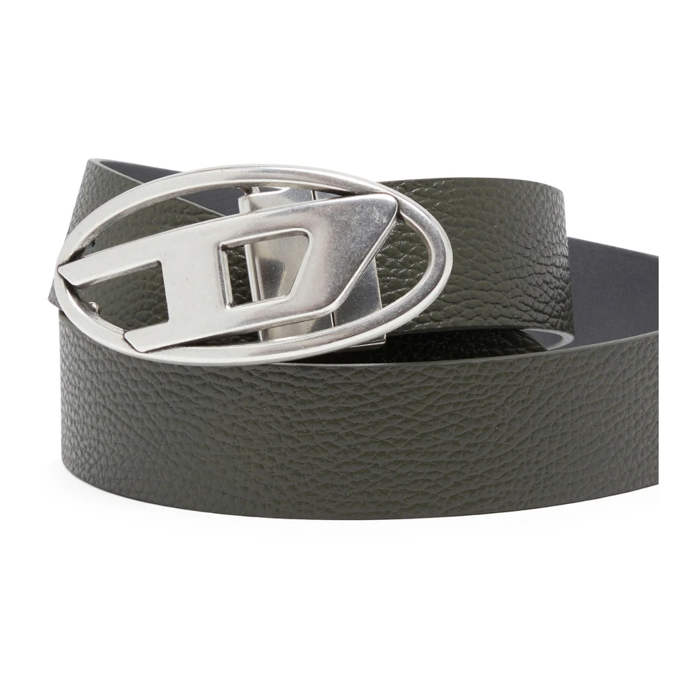 Diesel Reversible leather belt Gray Heren
