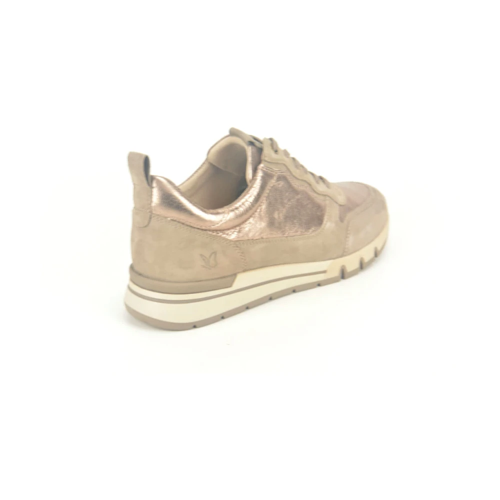 Caprice Taupe Goud Runner Tapijt Modern Stijl