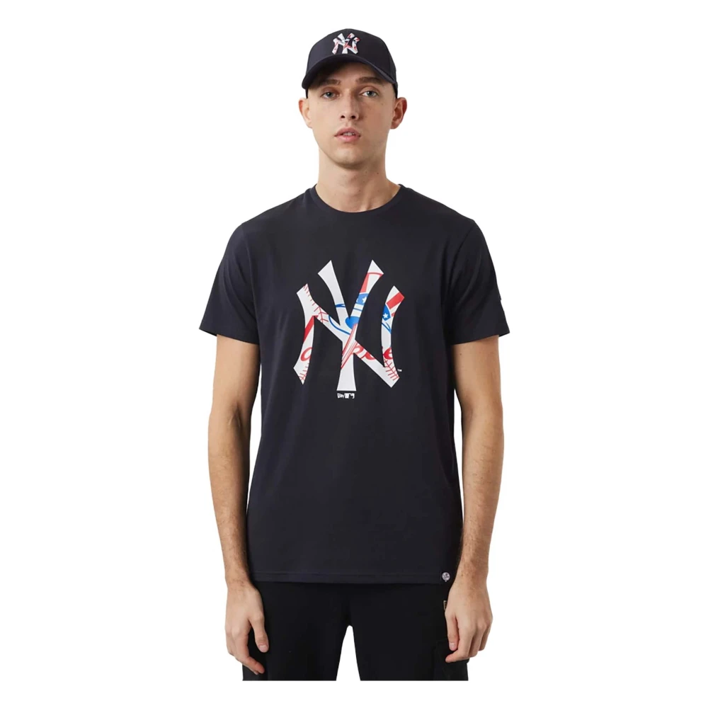 New era MLB Dble Logo T-shirt Black Heren