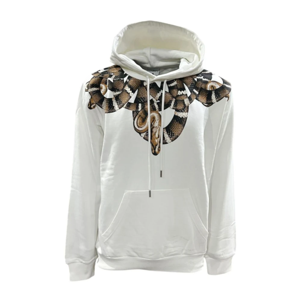 Marcelo Burlon Men's White Hoodies, L, F5camahs066