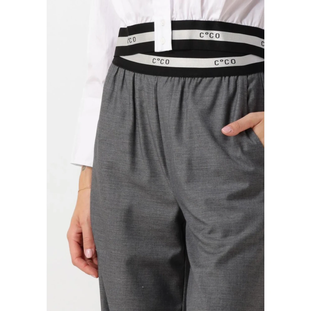 Co'Couture Plooi Logo Lange Broek Gray Dames