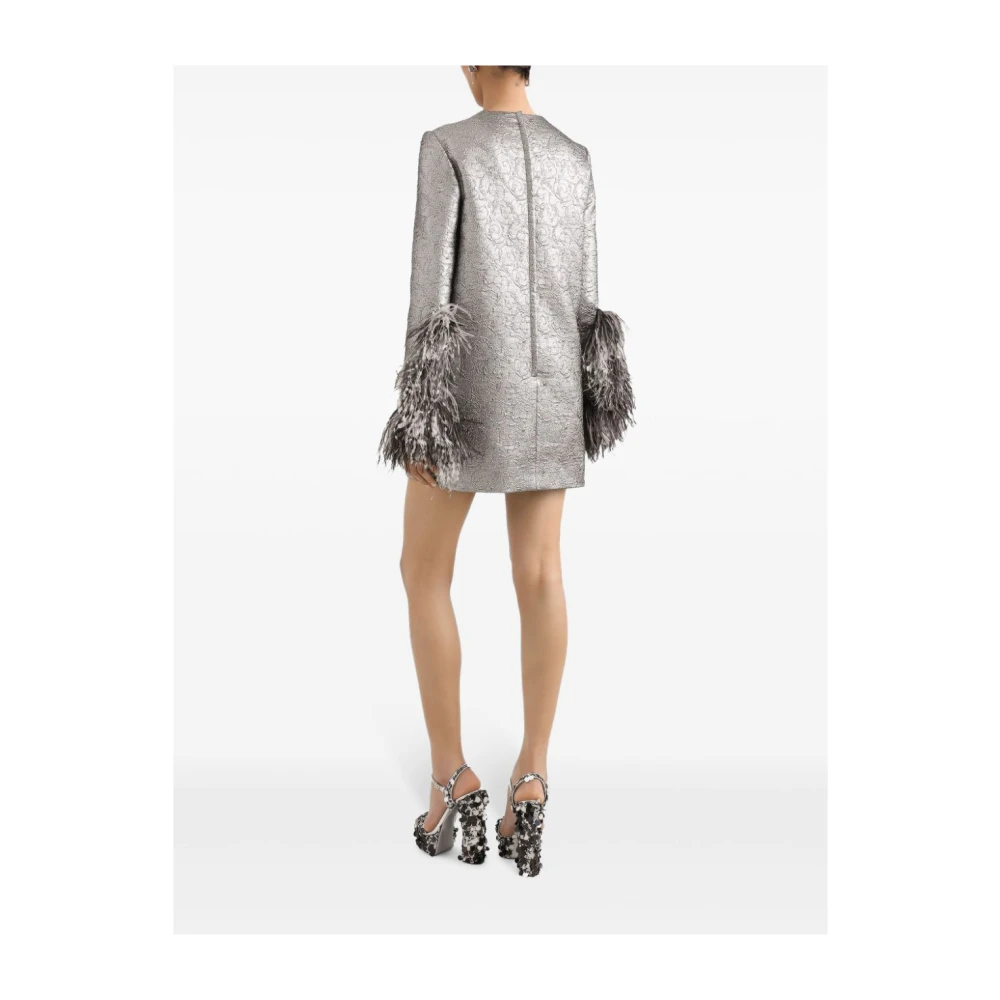 Dolce & Gabbana Korte Zilveren Mini Jurk Gray Dames