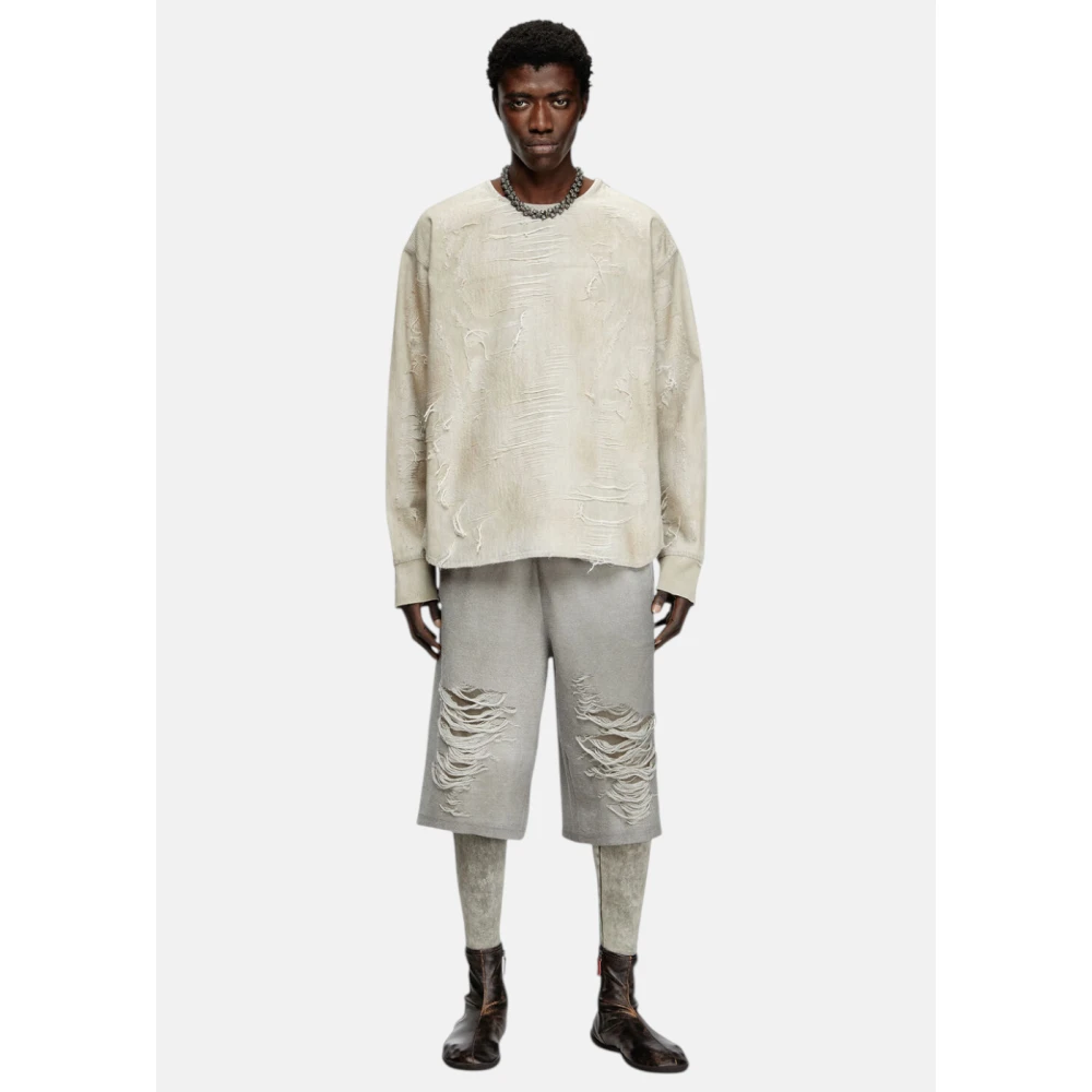 Diesel Vintage Denim Jacquard Sweater Beige Heren