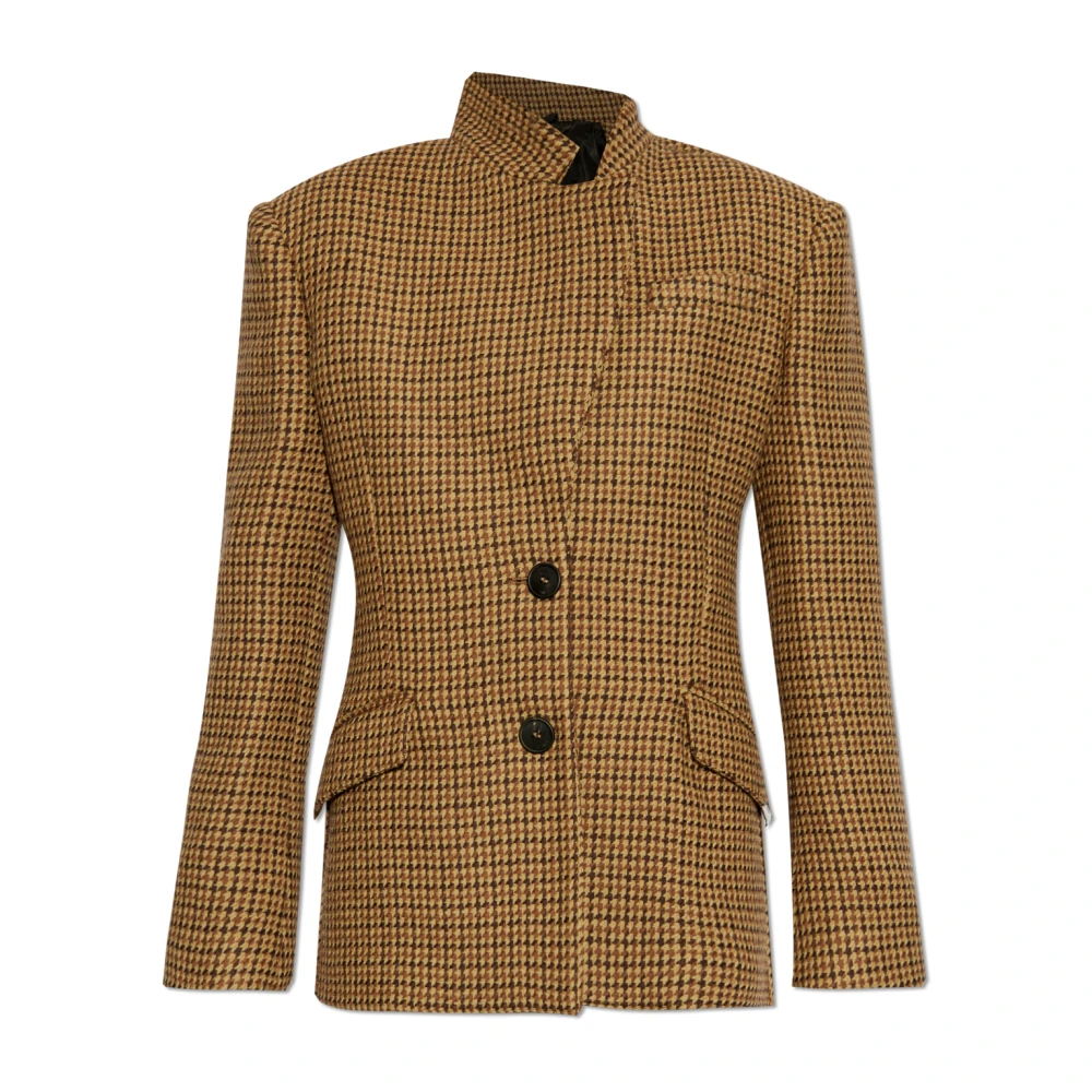 The Attico Blazer met ruitpatroon Brown Dames