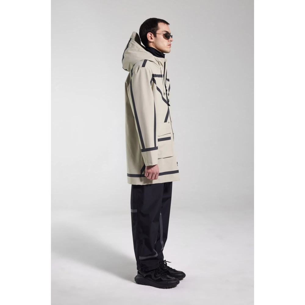 Stutterheim Waterdichte regenjas met reflecterende strepen Beige Heren