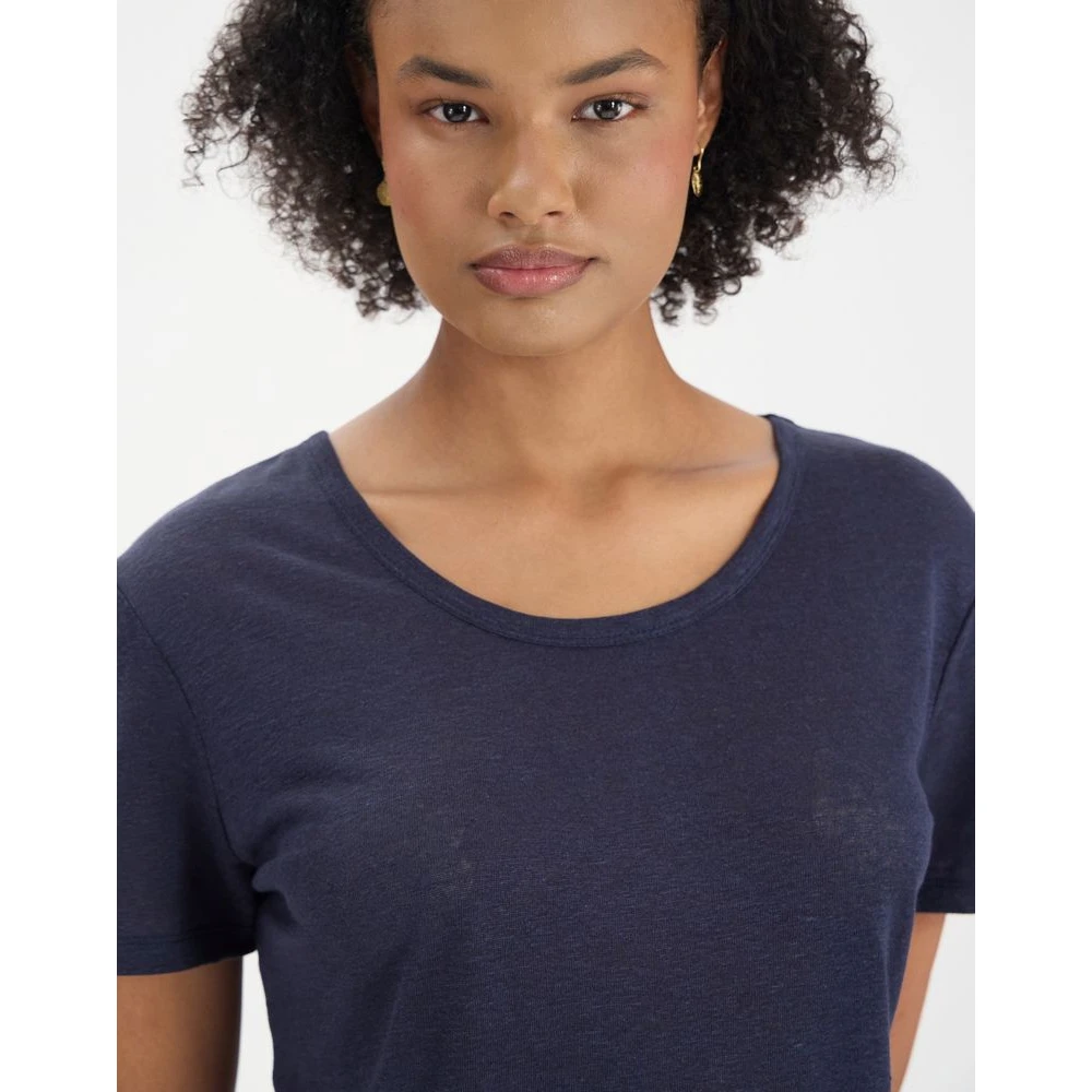 Ines De La Fressange Paris Zonnig linnen T-shirt Blue Dames