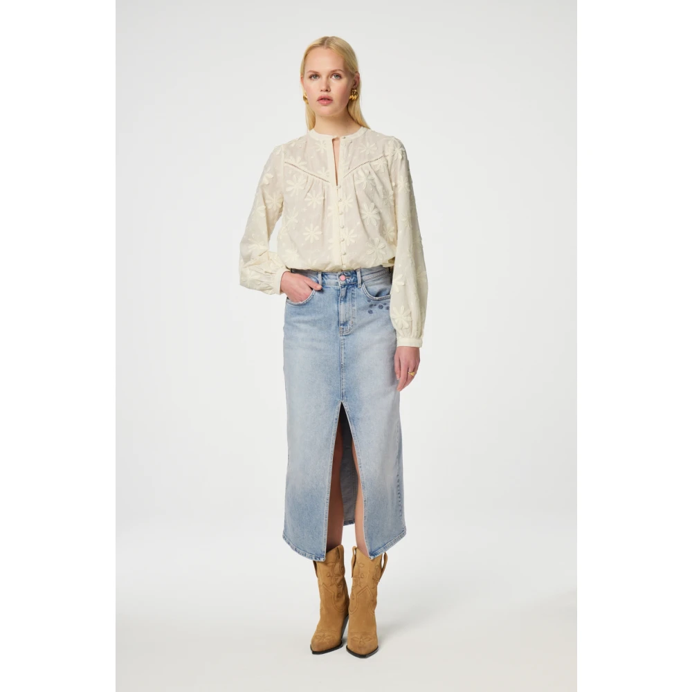 Fabienne Chapot Geborduurde Katoenen Blouse Beige Dames