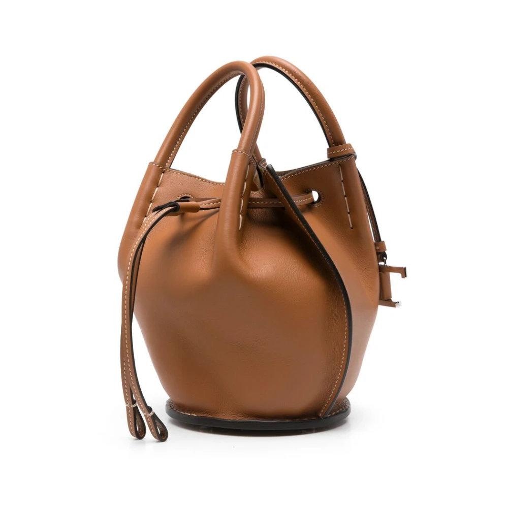 TOD'S Bruine Trekkoordtas met Handvatten Brown Dames