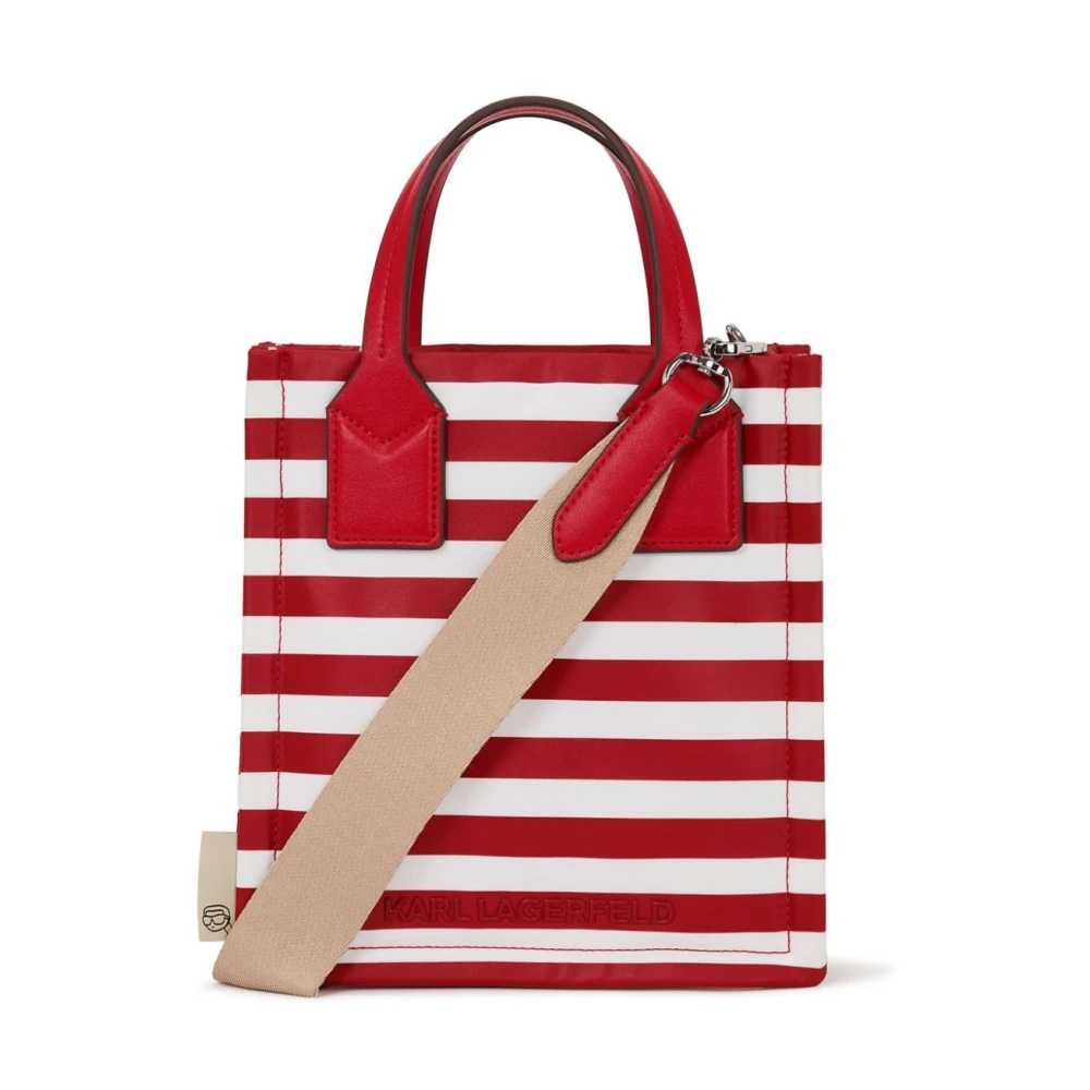 Karl Lagerfeld Ikon Nylon Square Tote Red Dames
