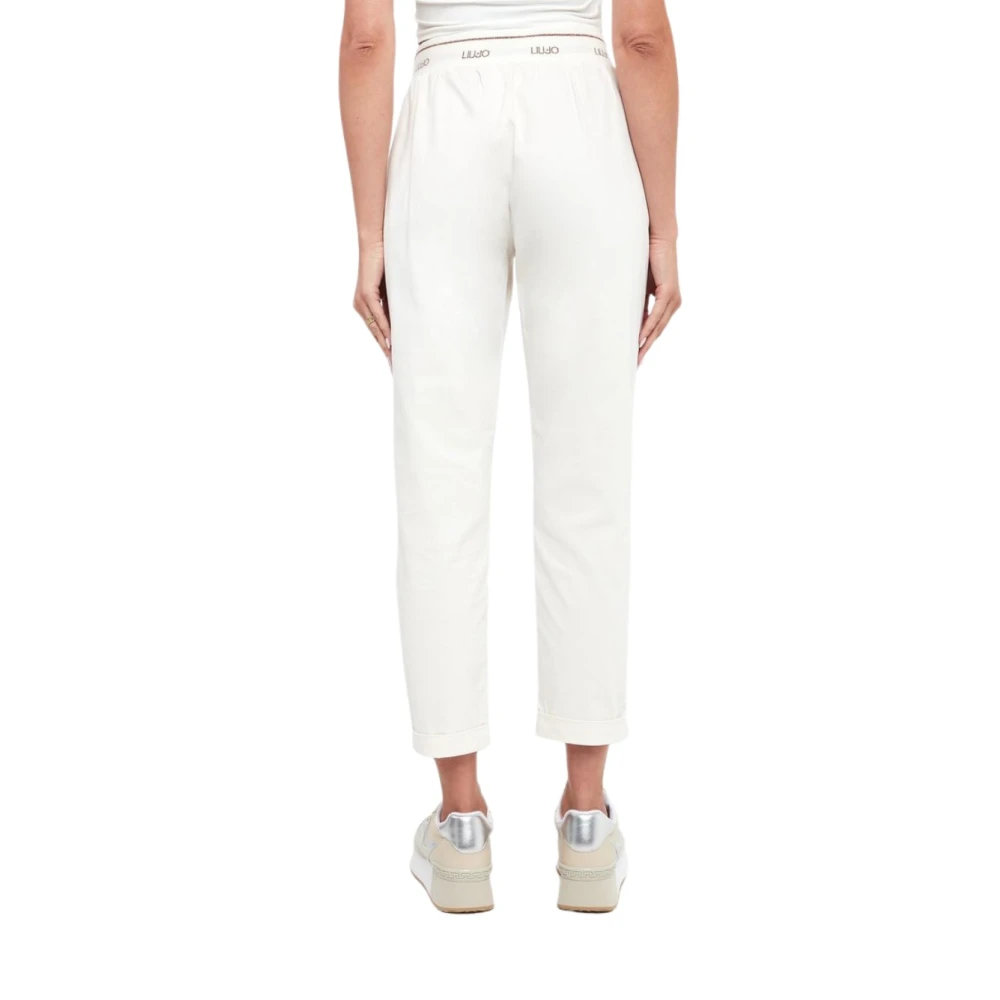 Liu Jo Witte broek met rechte pijpen van katoen White Dames