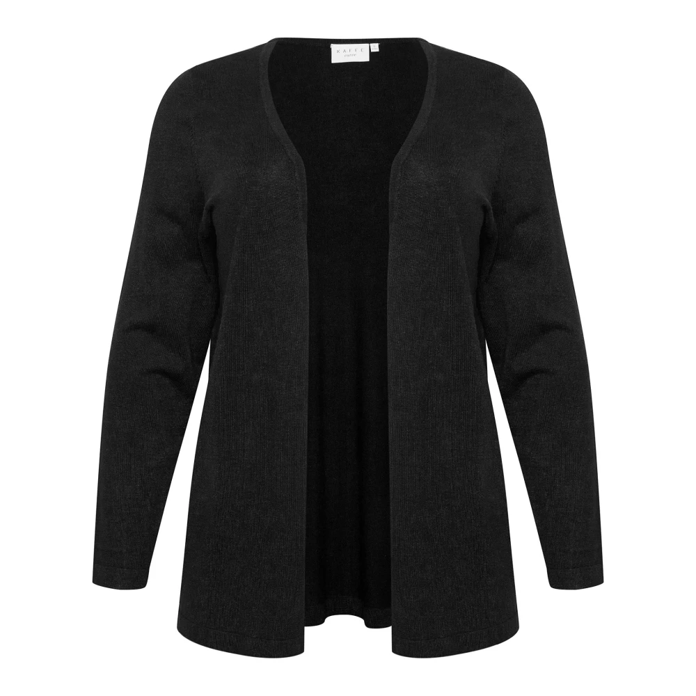 Kaffe Curve Women's Black Cardigans, Xl, Deep Cardigan With Open Front