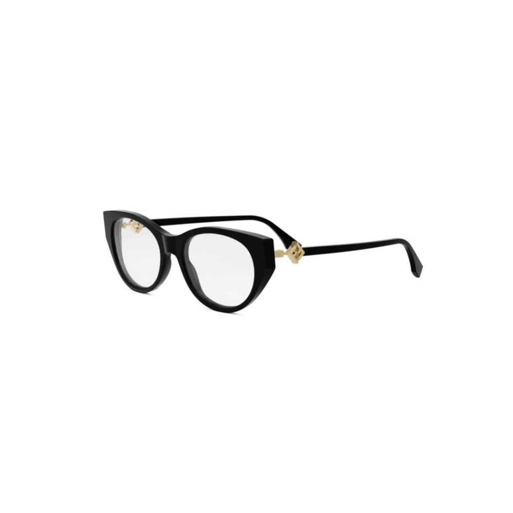 Fendi Women's Black Glasses, 53 Mm, Ff Diamonds Oval Optical Frame