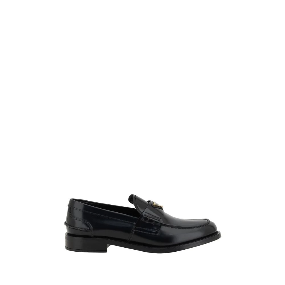 Prada Elegante leren loafers met iconische details Black Dames