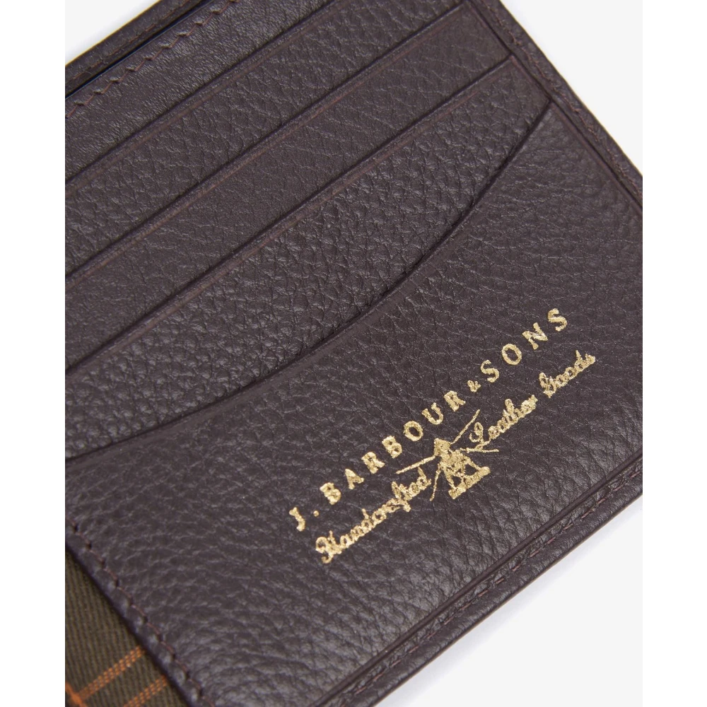 Barbour Leren Billfold Portemonnee Brown Heren