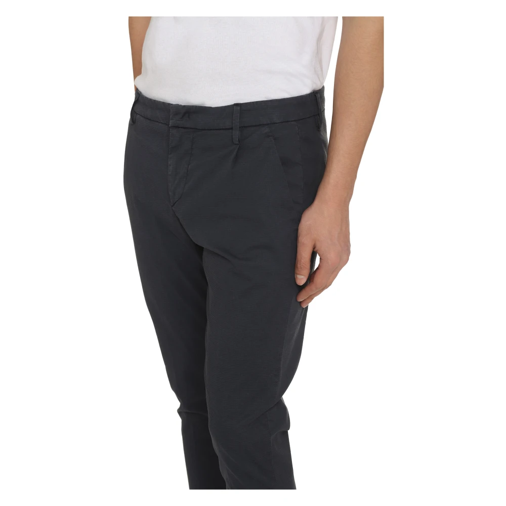 Dondup Katoenen Chino Broeken met Oprolbare Manchetten Blue Heren