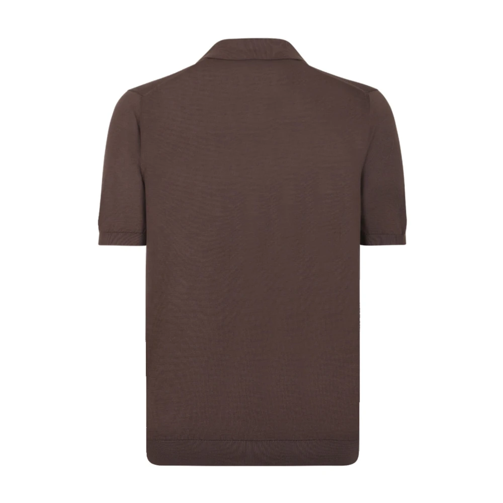 Malo Bruine Poloshirt met Korte Mouwen Brown Heren