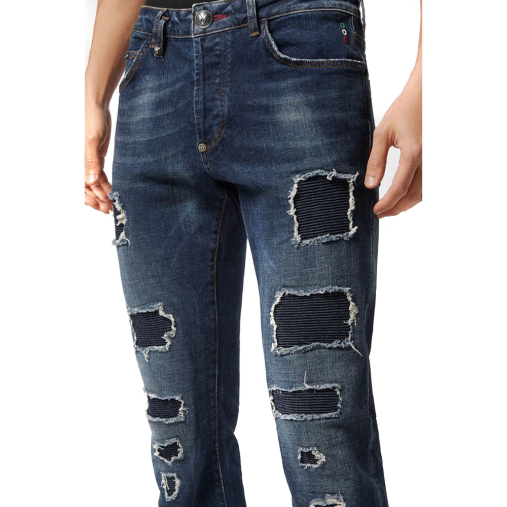 Philipp Plein Denim Jeans Collectie Aw23 Blue Heren