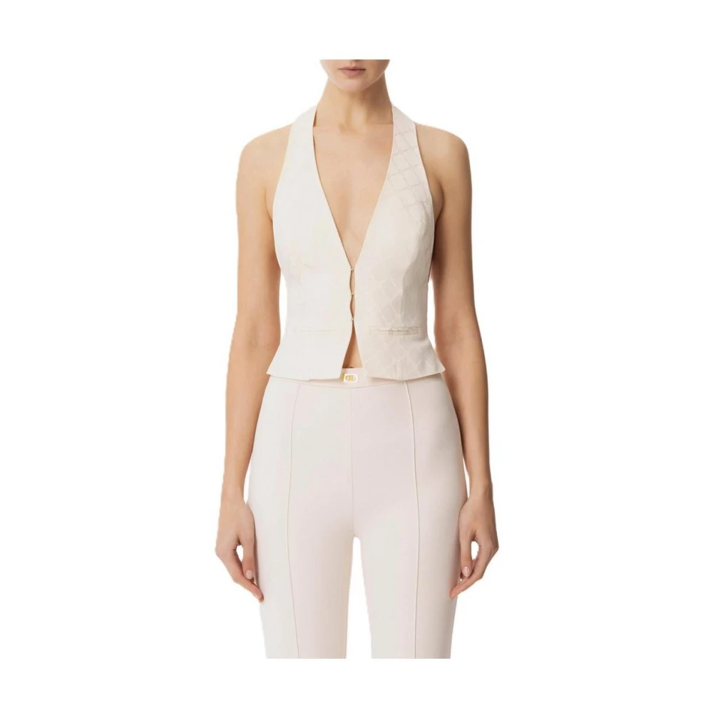 Elisabetta Franchi Acetaatvest White Dames