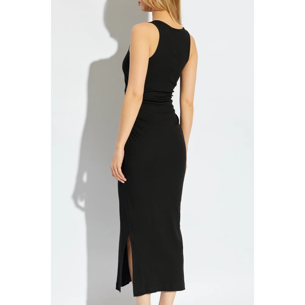 Ganni Gestreepte jurk Black Dames