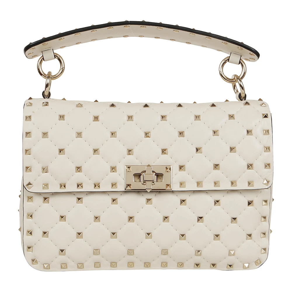 Valentino Garavani , Handbags, Female, Beige, One Size, Rockstud Spike Medium Shoulder Bag