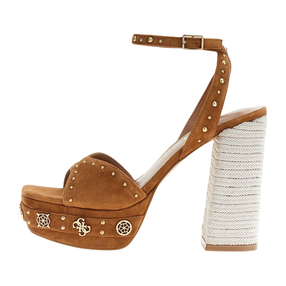 Guess Women's Brown High Heel Sandals, 8 Uk, Sandals