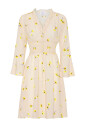 robe-courte-beige-a-fleurs