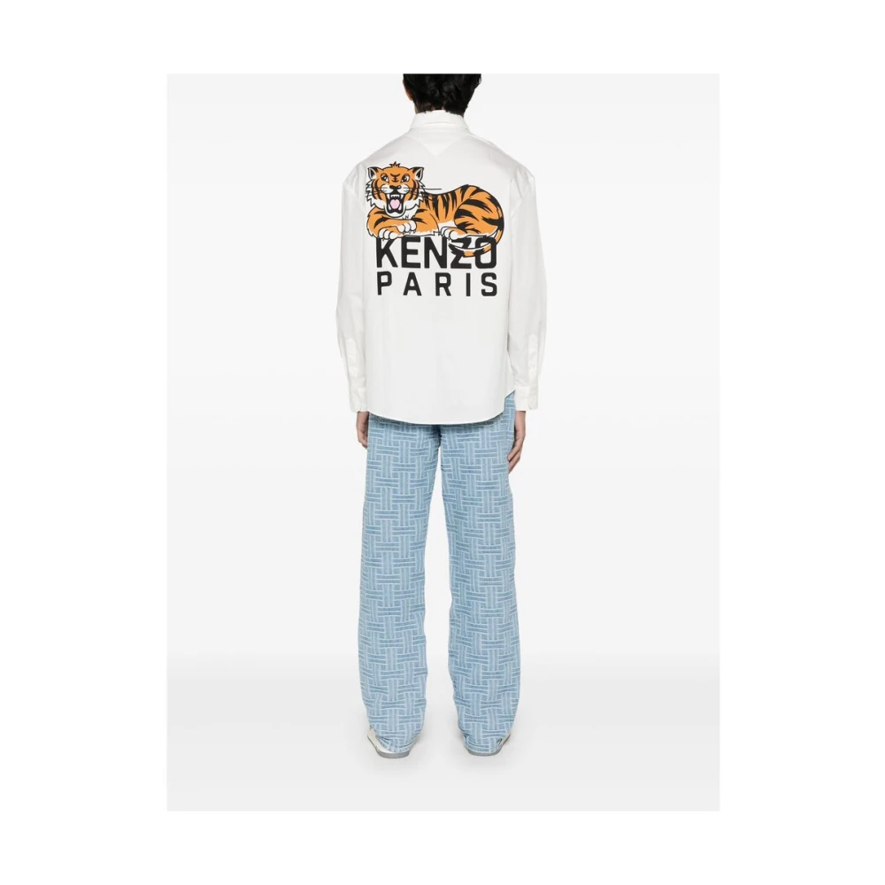 Kenzo Witte Overhemd met Borstzak White Heren
