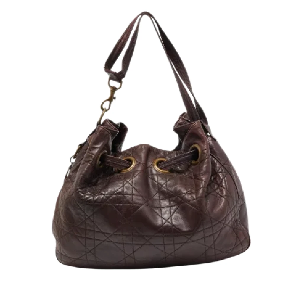 Dior Vintage Pre-owned Leather handbags Brown Dames