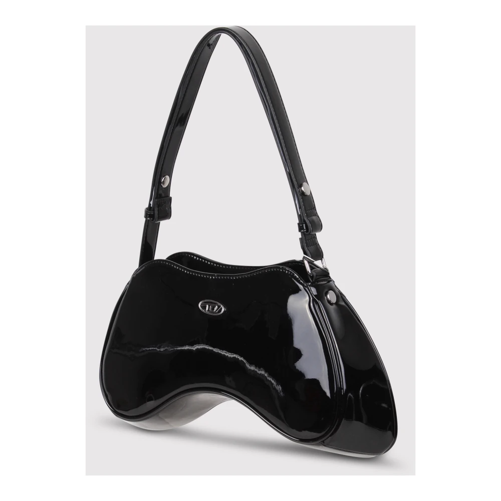 Diesel Play Schoudertas met Logo Plaque Black Dames