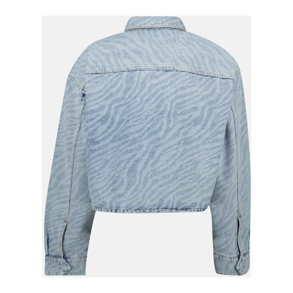 IRO Lichtblauwe Zebra Print Denim Jack Blue Dames