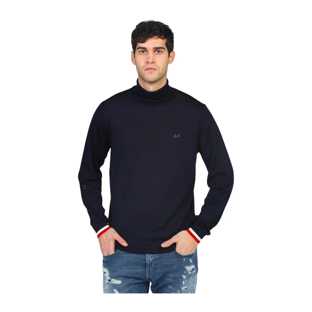 Sun68 Gestreepte Turtle Boord Stijlvolle Mode Blue Heren