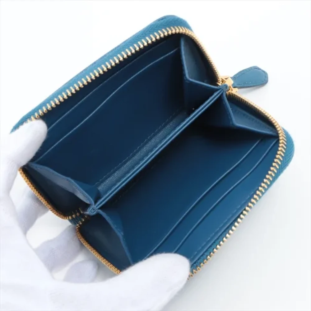 Prada Vintage Pre-owned Leather wallets Blue Dames