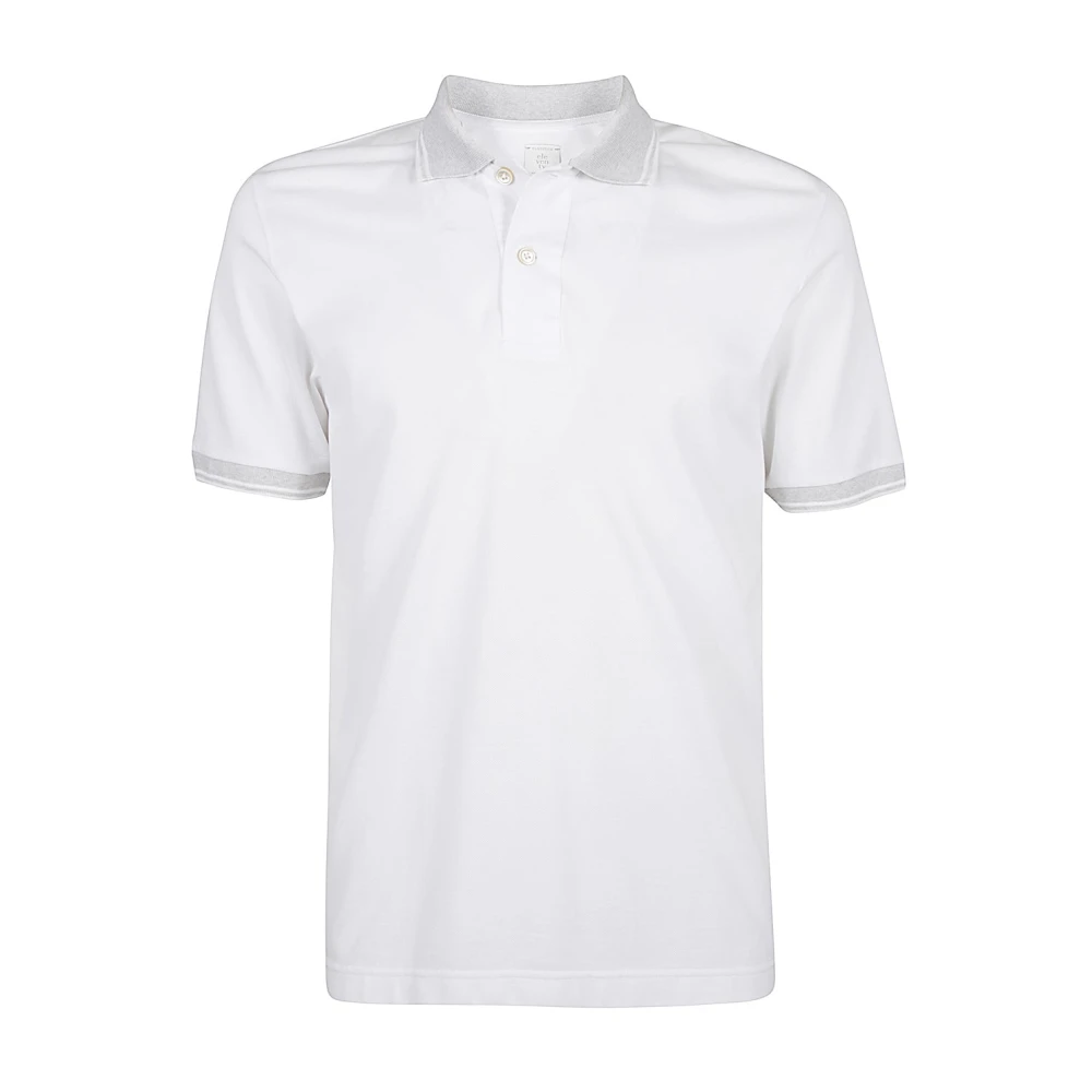 Eleventy Giza Katoenen Polo Shirt White Heren