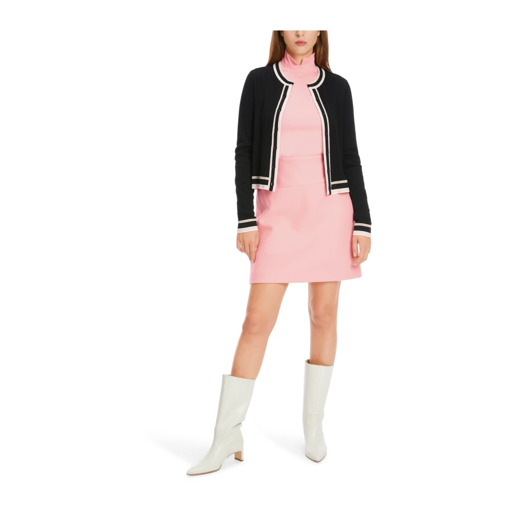 Marc Cain Lange mouwen katoenen T-shirt met kraag Pink Dames
