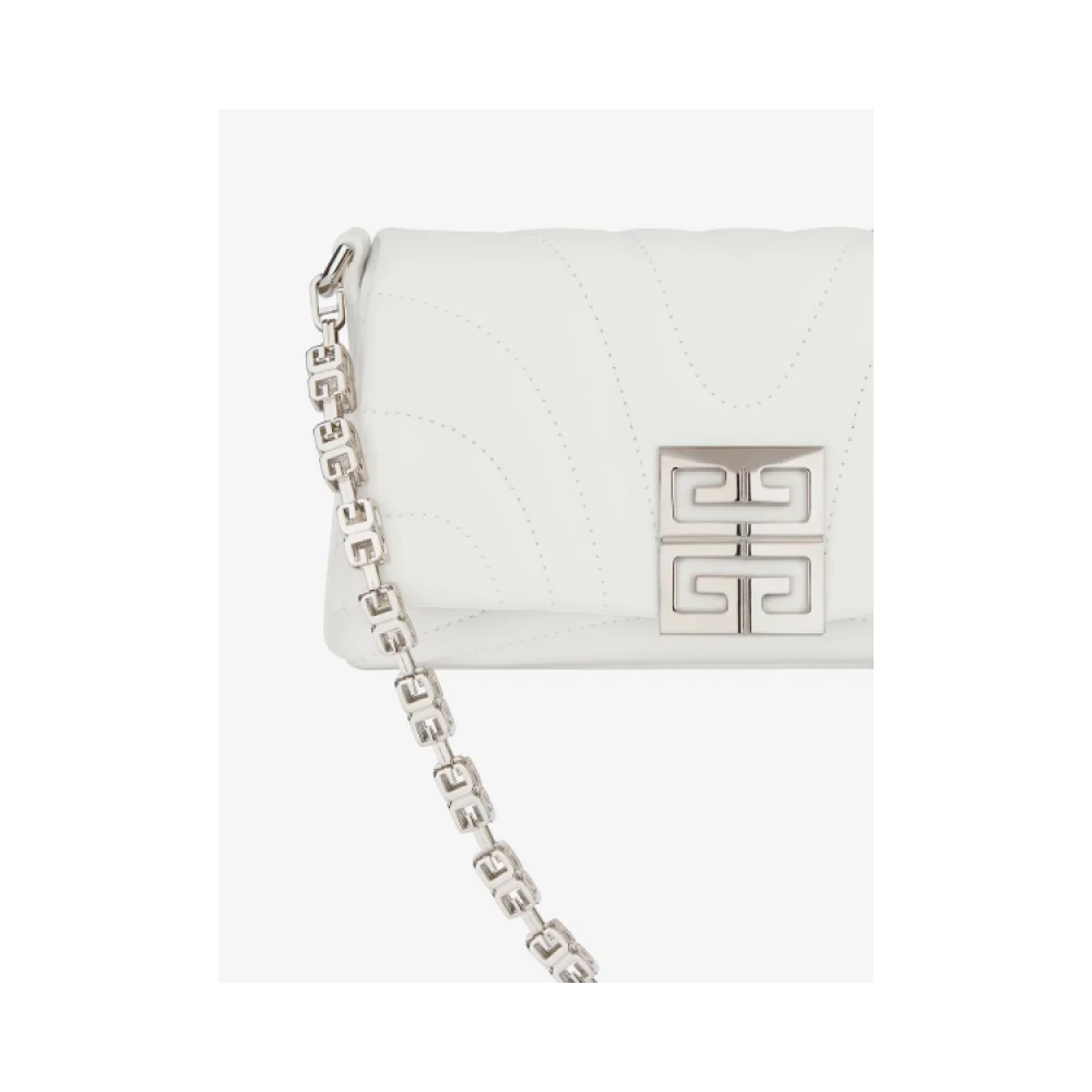 Givenchy Zachte Micro Schoudertas met G Cube Ketting White Dames