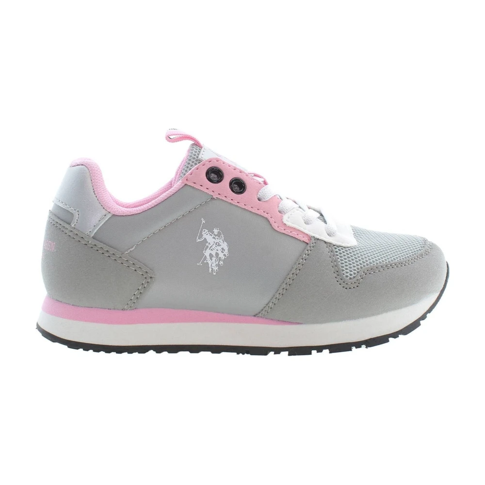 U.s. Polo Assn. Unisex Kids Gray Kids Sneakers, 27 Eu, Sporty Kids Shoes Grey Strap Logo