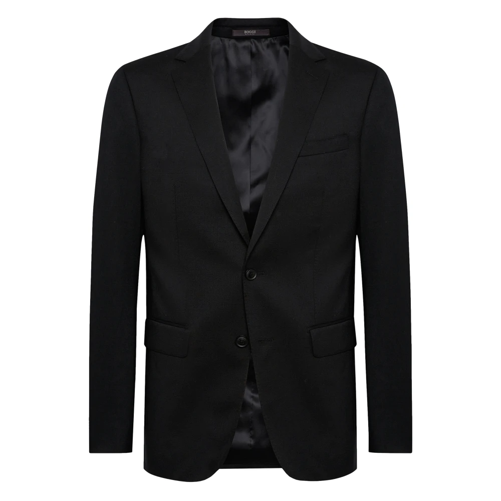 Boggi Milano Mannelijk Zwart Jassen Heren, 2XL, Wol, Stretch Wollen Blazer