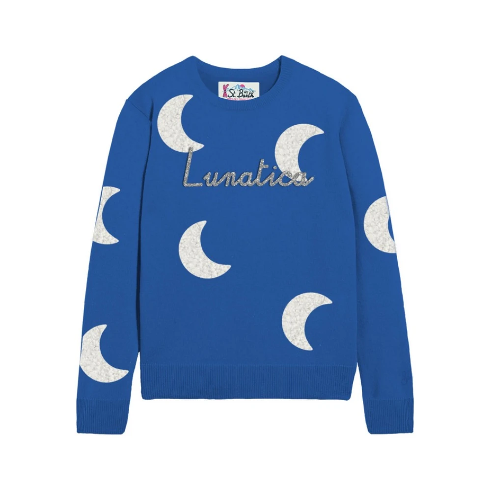 MC2 Saint Barth Abstract Multicolor Geborduurde Sweater Blue Dames