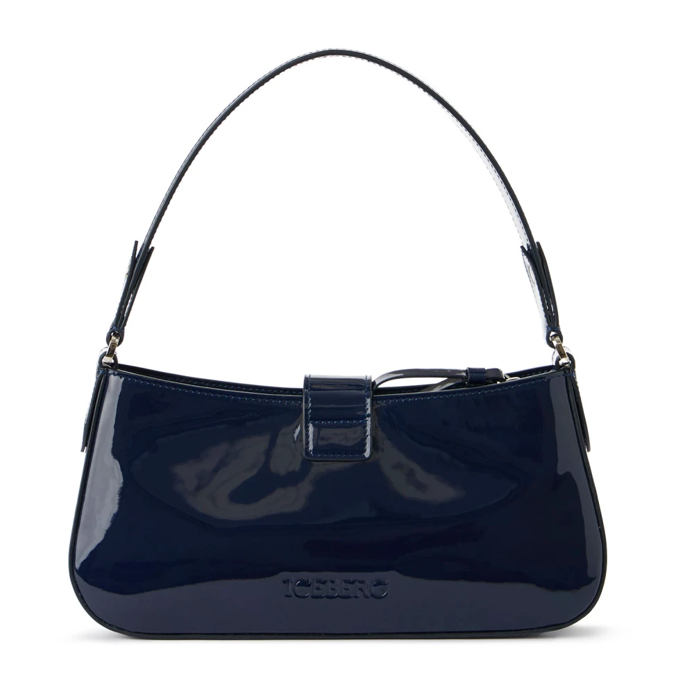 Iceberg Blauwe Piuma patentleren tas met bovenhandvat Blue Dames