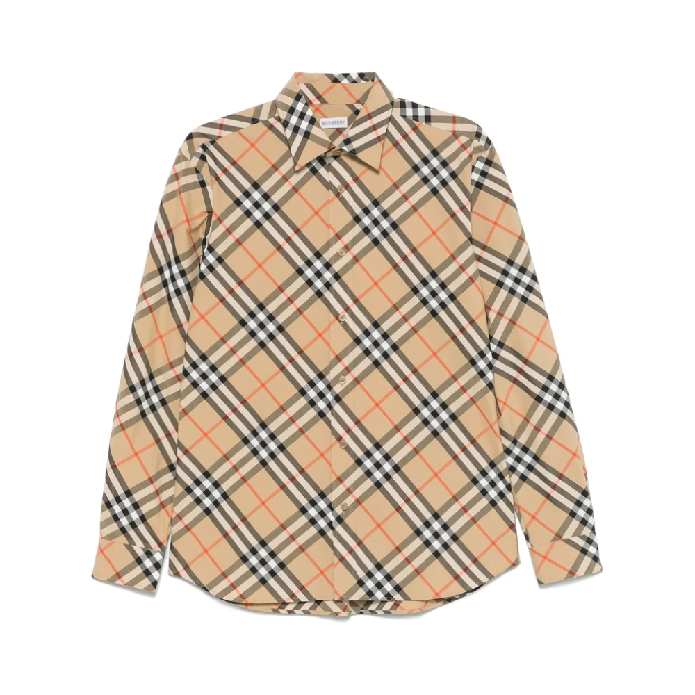 Burberry Beige Button-Up Overhemd Lange Mouwen Beige Heren