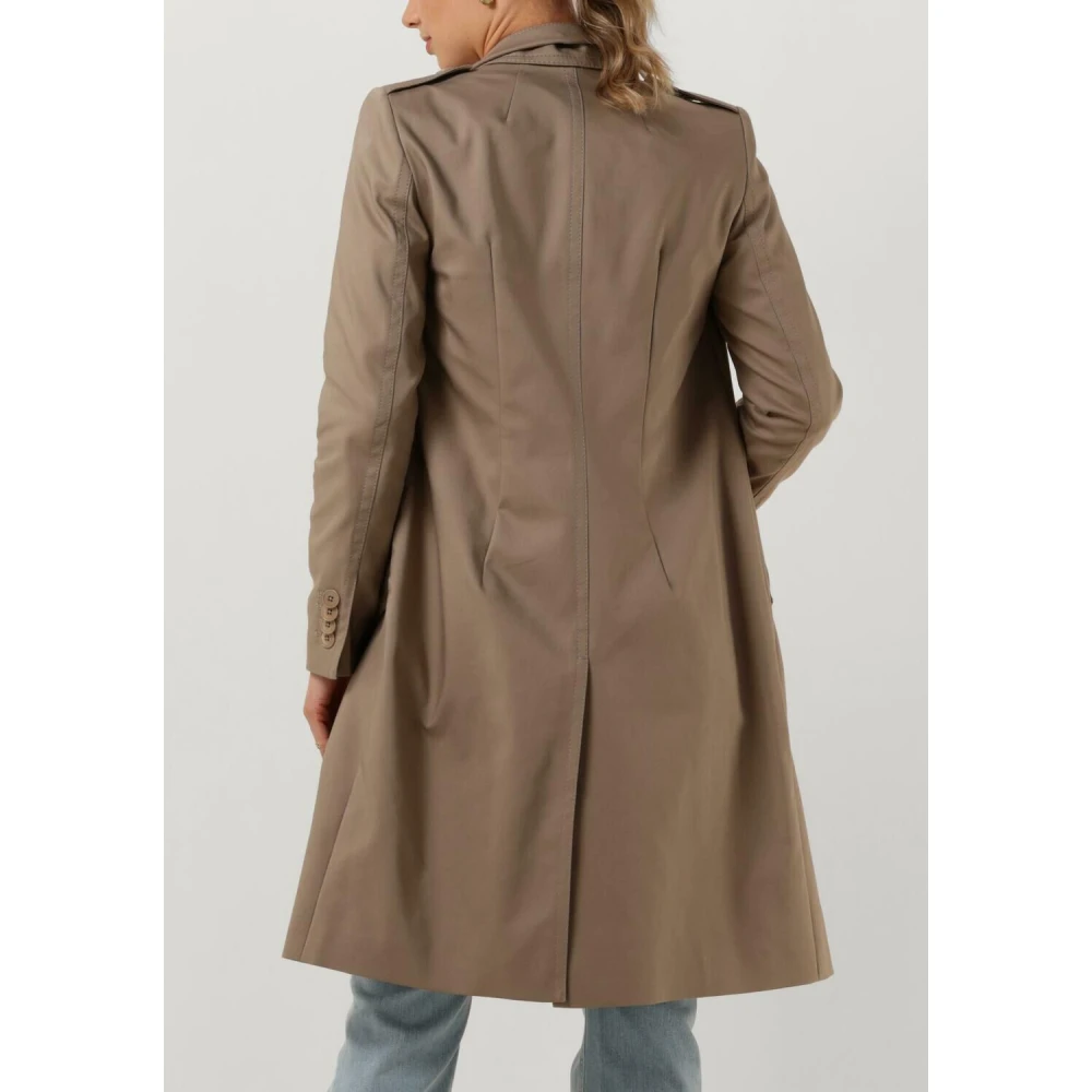 drykorn Taupe Wol Trenchcoat Harleston Beige Dames