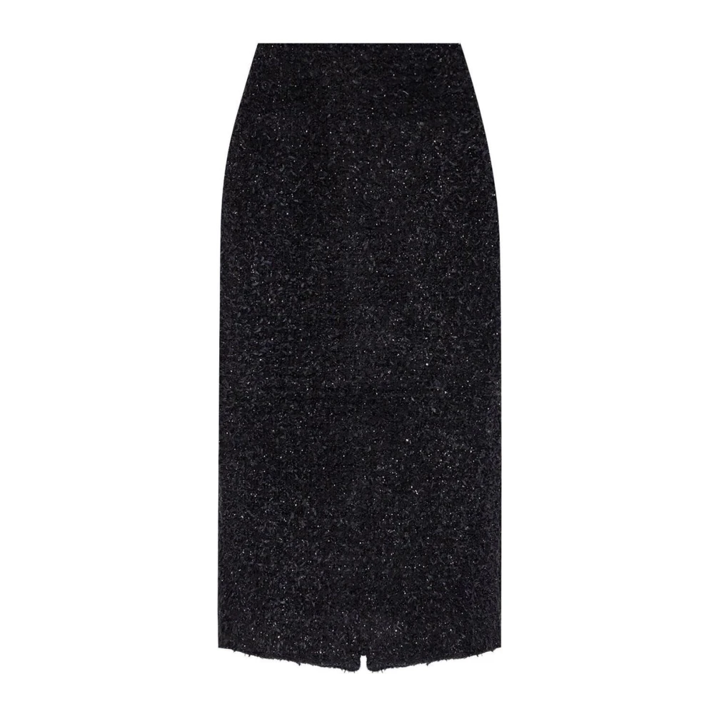 Balenciaga Women's Black Tweed Midi Skirt - Midi Skirts - L - Skirts