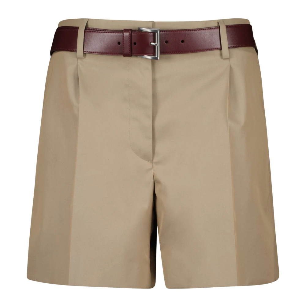 Prada Zand Bermuda Shorts Verhoog Zomergarderobe Beige Dames